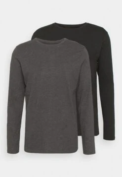 Pier One 2 Pack - Longsleeve - Dark Grey/Black -Algemene Winkel Voor Herenmode 007c88127656457c8f19869283e98031