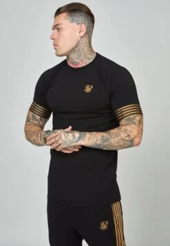 SikSilk Elastic Cuffed- T-Shirt Print - Black