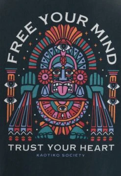 Kaotiko Washed Free Your Mind Unisex - T-Shirt Print - Navy -Algemene Winkel Voor Herenmode 203f256e6d6844b780dea5fef6c87b05