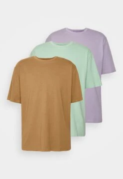 YOURTURN 3Pack Unisex - T-Shirt Basic - Light Green/Lilac/Light Brown -Algemene Winkel Voor Herenmode 2ed8114ce3474a2bb4c76e33887aa7fd