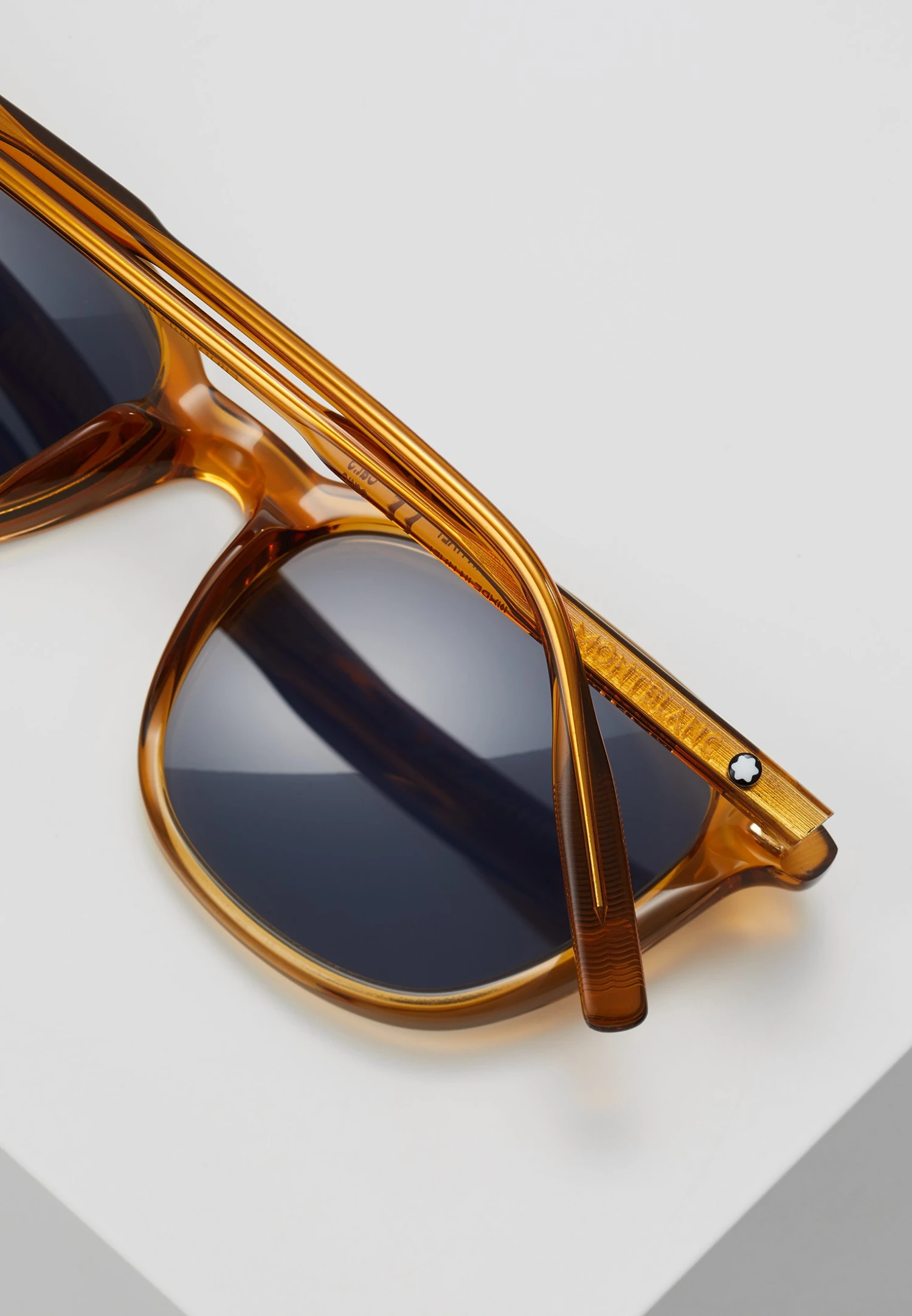 Mont Blanc Snowcap Round Acetate Sunglasses - Zonnebril - Yellow/Blue 7 Mont Blanc Snowcap Round Acetate Sunglasses - Zonnebril - Yellow/Blue - Afbeelding 5