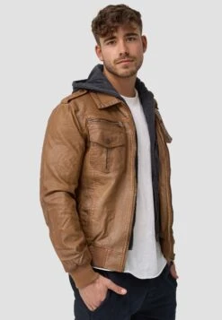 Indicode Jeans Aaron - Imitatieleren Jas - Brown -Algemene Winkel Voor Herenmode 3744a28ba8cb42419eb845174fde61d7