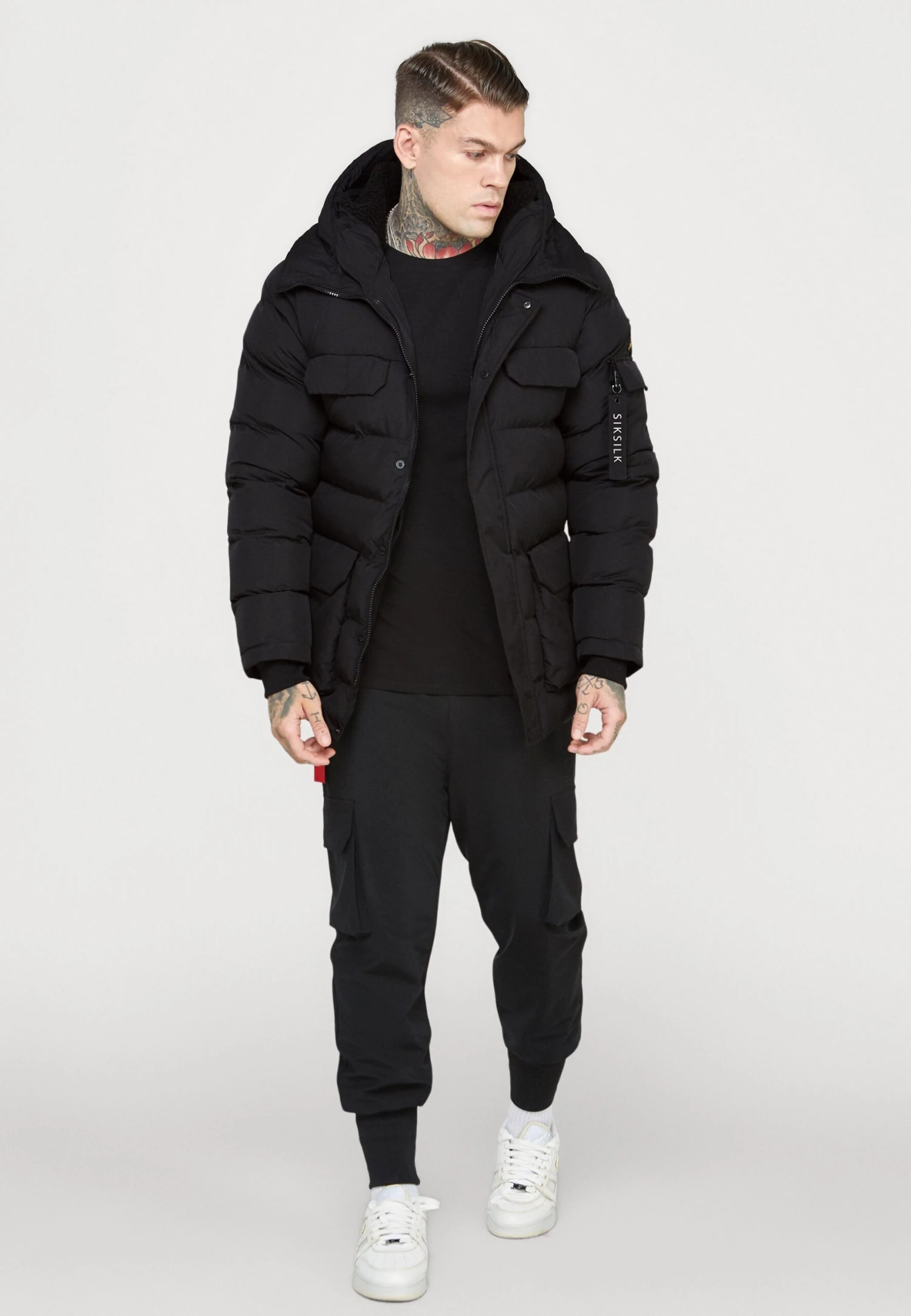 SikSilk Parka Coat - Winterjas - Black 4 SikSilk Parka Coat - Winterjas - Black - Afbeelding 2