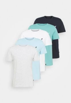 Pier One 5 Pack - T-Shirt Basic - Light Grey - 101_White - 001_Green - 602 -Algemene Winkel Voor Herenmode 3fe4ededb7e446c69186309619c33f40