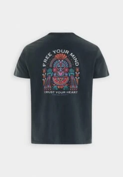 Kaotiko Washed Free Your Mind Unisex - T-Shirt Print - Navy -Algemene Winkel Voor Herenmode 562352febc4d40889053c55366d0310f