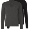 Pier One 2 Pack - Basic Turtleneck - Trui - Black/Mottled Dark Grey 1 Pier One 2 Pack - Basic Turtleneck - Trui - Black/Mottled Dark Grey -Algemene Winkel Voor Herenmode 564ded1d5c3c4890971ea33fb300ac4a