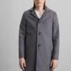 J.Lindeberg Holger Melton Coat - Mantel - Mid Grey Melange -Algemene Winkel Voor Herenmode 5a0546ced0024072bb8a7003bfb9b230