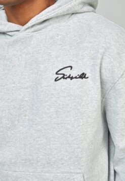 SikSilk Script Embroidery- Hoodie - Grey Marl -Algemene Winkel Voor Herenmode 5b75a3b19add468cb15ccf9258182333