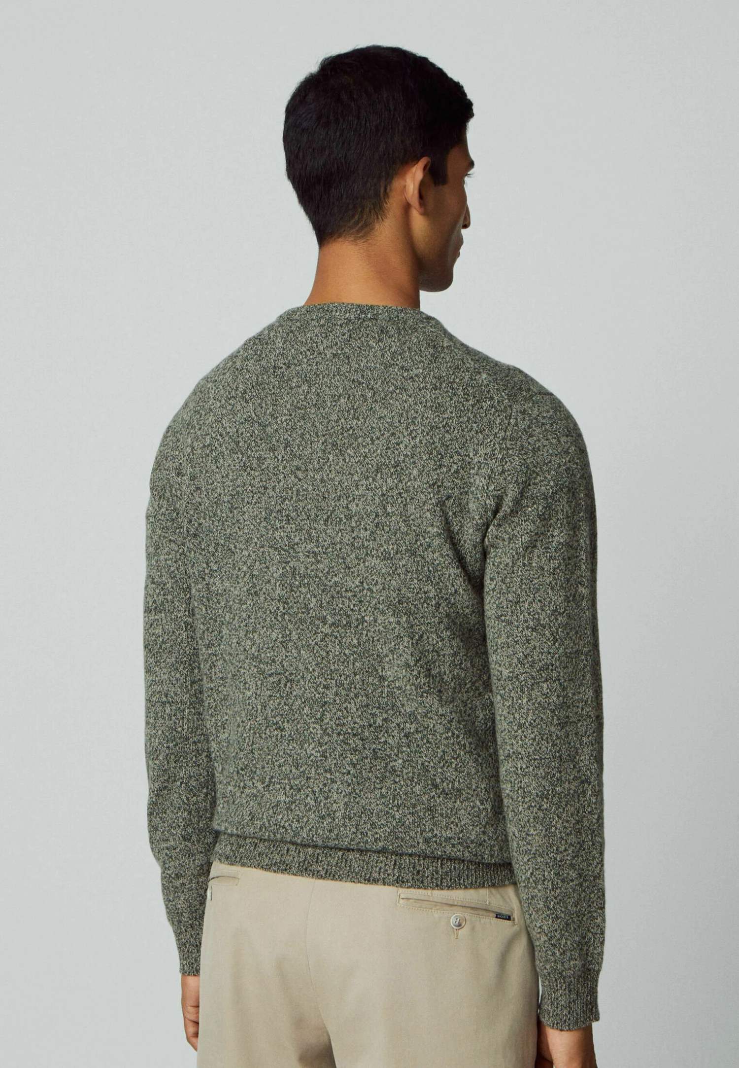 Hackett London Lw Mouline Crew - Trui - Green Taupe 5 Hackett London Lw Mouline Crew - Trui - Green Taupe - Afbeelding 3