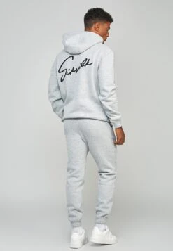 SikSilk Script Embroidery- Hoodie - Grey Marl -Algemene Winkel Voor Herenmode 68ee5bf78a36479cb4371f35acceb5ef