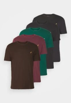 Pier One 5 Pack - T-Shirt Basic - Bordeaux/Dark Green/Dark Blue -Algemene Winkel Voor Herenmode 695ee0a9459c4064b966a3f795bf7133