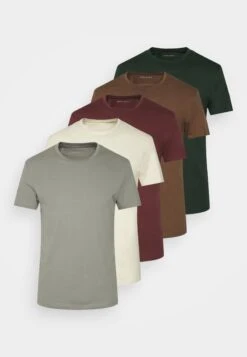 Pier One 5 Pack - T-Shirt Basic - Bordeaux/Light Grey/Brown -Algemene Winkel Voor Herenmode 83cca5e18c004829aaae044651c3ddc2