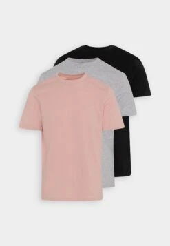 Pier One 3 Pack - T-Shirt Basic - Mottled Light Grey/Pink/Black -Algemene Winkel Voor Herenmode 99867f7702c549b5b66de9a87bff9eae