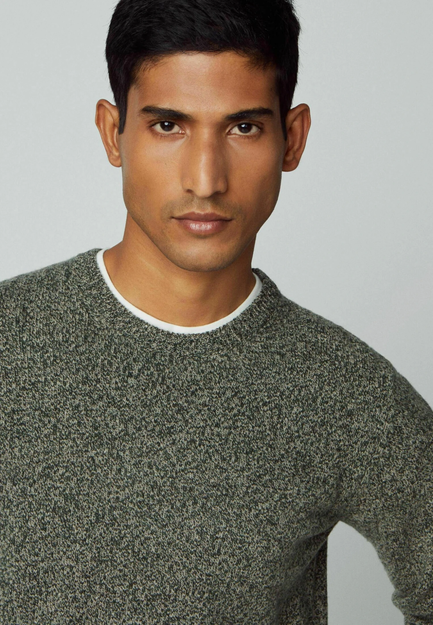 Hackett London Lw Mouline Crew - Trui - Green Taupe 6 Hackett London Lw Mouline Crew - Trui - Green Taupe - Afbeelding 4