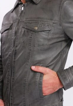 Lee Cooper Leren Jas - Vintage Grey -Algemene Winkel Voor Herenmode bce89d287241492aac5df1a4ea5b6afb