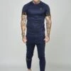 SikSilk Short Sleeve Dynamic Tech - T-Shirt Print - Navy -Algemene Winkel Voor Herenmode ebb21b4aeadd4be1bafab83814604f92