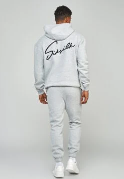 SikSilk Script Embroidery- Hoodie - Grey Marl -Algemene Winkel Voor Herenmode ebd96880e9484b3fac5d9e60964daaff