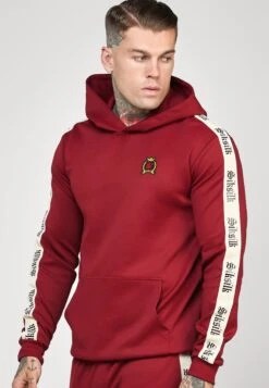 SikSilk Hoodie With Gothic Side Tape - Longsleeve - Burgundy -Algemene Winkel Voor Herenmode ef15ace0df6e443ea1bfa68aae917aeb